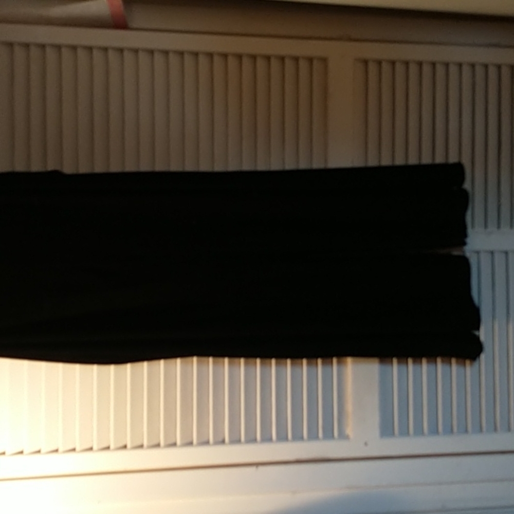 Ronnie Nicole Quida black velour long pull-on skirt sz 2X side slits poly blend